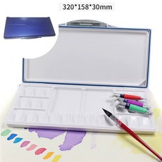 顏料盒顏料保濕盒分裝盒 水彩保濕調色盒33格18折疊式水彩顏料水粉多功能調色盤密封調色板, 26格（深藍色）, 1個