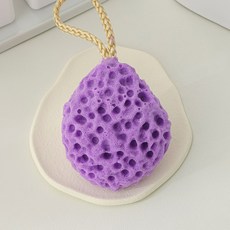 목욕볼 욕실용 면 소재 부드러운 치즈 모양 귀여운 바디 스크럽 거품 목욕 스펀지, Purple