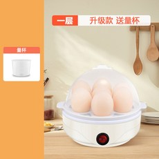 煮蛋器蒸蛋器自動斷電小型1人多功能蒸蛋羹雞蛋羹機煎蛋一人食, 煮蛋器白色單層:美規110V