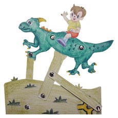 운동에너지 전환 걸어가는 공룡만들기 5인 크랭크 과학실험세트 과학키트 조립교구, 2개