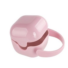 哺育用品B4F 莫蘭迪色系可擕式奶嘴盒 質感寶寶奶嘴收納盒 手提可掛式奶嘴置放盒, 粉色 奶嘴盒（素面無圖案）, 1個