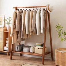원목 행거 스탠드 우드 옷걸이 선반 코트 걸이 튼튼한 월넛 60cm, 원목 60cm