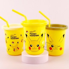 피카츄 스트로 텀블러 3P 세트 320ML, 옐로우, 1개