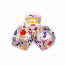 소 25 25mm 보드게임 투명주사위 아동 수학 놀이주사위 1p