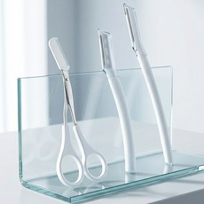 남녀공용 눈썹정리 반달형 칼 세트, 백, 3개