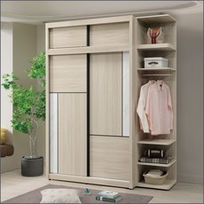 Leader傢居館 5.5 8尺滑門高衣櫥二件組 收納衣櫃 儲物衣帽間