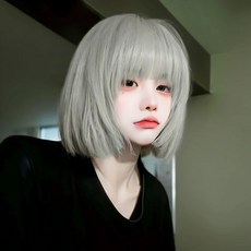 30CM자연스러운 여신 긴머리 롱통 여성 가발(가발 수납 포켓), 1개, 밀크 그레이
