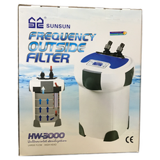 SUNSUN 魚店亂亂賣 HW-3000 圓桶智能變頻UV殺菌燈油膜過濾器(除藻.除油膜)缸外過濾, 原廠濾棉版(4入白棉、其它濾材需另購)