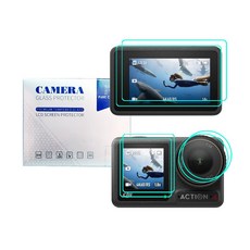퓨어클리어 DJI Osmo Action4 강화유리 액정필름 렌즈 2p + 후면 2p + 전면 2p 세트, 1세트
