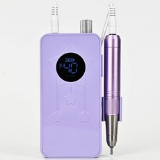 新款空心杯美甲打磨機 0-40000轉速 LED顯示屏 便攜蓄電, 1個, V20紫色