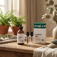 러프앤로우 유기농 캐스터 오일 100% 퓨어 비정제 냉압착, 1개, 120ml