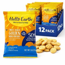 Hello Earth Sweet Baked 골든 미니 버터 라운드 12팩 31.2g(1.1온스) 백, Pack of 12, 31g