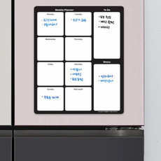 유리용 위클리 플래너 마그보드 냉장고자석 메뉴 스케줄보드, 본상품, 상세페이지 참조, 1개