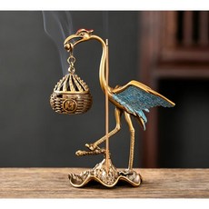 【直銷】金色仙鶴弔爐創意合金香薰爐小祥雲盤香爐蓮花爐擺件, 1個