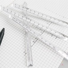 퐁치셀 20cm 투명 삼각자 학생자
