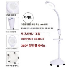 피부 확대경 미용실 여드름압출 독서용 링라이트 전용, 1단계 형 듀얼 USB 화이트, 기본 모델명/품번