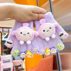 秋冬新款!兒童五指可愛冬季手套保暖秋冬分指女孩寶寶卡通仔派對手套超萌