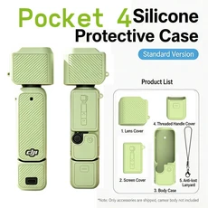 포켓 4 실리콘 커버 보호 케이스 렌즈 DJI 액세서리용 스크래치 방지 슬리브 그립 ﻿, 01 For Pocket 4, 14 Without Base