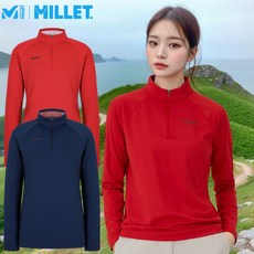 밀레 밀레 긴팔티셔츠 여성 아웃도어 등산 기능성 집업티 스포츠 티셔츠 단체복 유니폼_CA