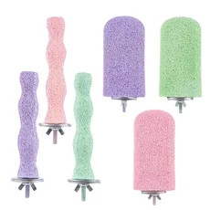 樹脂磨牙站棒 鳥類站架 鸚鵡磨爪棲木 寵物鳥站立棒 小鳥磨牙玩具, 【冰棒款】綠色,大號, 1個