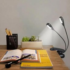 멀티라이트 더듬이 투헤드 4LED 8LED 집게 독서등 무드등 북라이트 악보보면대, 8LED블랙, 1개