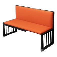 병원벤치의자 대기의자 등받이 약국 식사 긴벤치 메탈 업소용 장의자 긴의자 대합실, 7. 손잡이 있음 오렌지/120X50