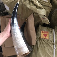 專業黑氂牛角喇叭牛角號，法師銅嘴道教法器，道士常用儀樂器，牛角吹號角道傢用品, 銅嘴超大號角40到45厘米一支