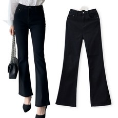 메리앤유 기모 스판 워싱 부츠컷 청 데님 바지 블랙진