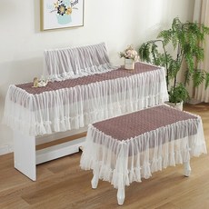 레이스 일렉트릭 피아노 커버 전자 피아노 커버 더스트 커버 61 키 88 키 커버 천 커스텀, 싱글스툴커버38X55, 동화 같은 마을