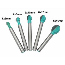 6mm柄 圓球刀 5支組 木工修邊刀 铣刀 木工刀具組, 1個, 五支組 6、8、10、12、16mm