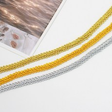 (인형소품) 7mm 금사 은사 꼬임레이스 고리트림레이스, 실버, 1개
