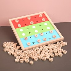 數學教具 1-100數字板 蒙氏數獨加減運算 木製桌遊, 1個