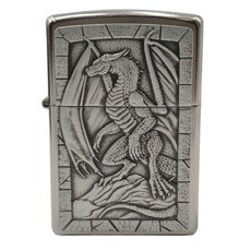 Zippo 浮雕龍圖案燃油打火機
