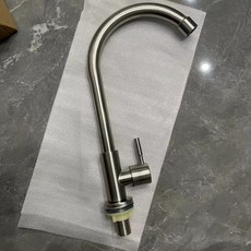 不鏽鋼單冷水龍頭 廚房洗碗洗菜盆適用, 1個, 201拉絲大七字單冷水