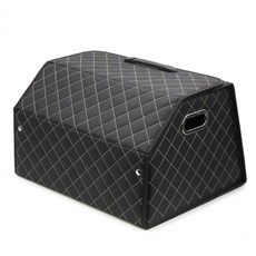 차량용 가죽 착 트렁크 정리함 수납함 용품 AP13 M사이즈 골드격자, 상세페이지 참조