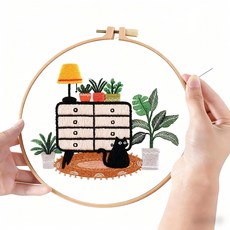 AROEREV 고양이 DIY 스킬 자수 세트, 고양이1, 1개