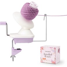 인메이커 원사 와인더 코바늘 뜨개질용 볼 퀵 인스톨 휴대용 스피너 제작 애호가를 위한 필수 도구, Purple Yarn Winder, Purple