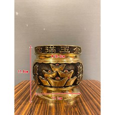 銅製香爐 財源廣進 香爐 金玉滿堂 元寶圖案 厚款 適用於神明, 1個