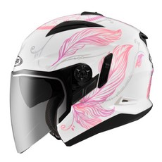 ZEUS 613B AJ32 可拆洗內襯 九合一帽型 抗UV400 氣流導流 3/4罩安全帽, 白/粉紅