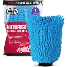 AIDEA 세차 미트 파이버 PK 스크래치 프리 보풀 없음 샤닐 스펀지 브러시 파란색 레귤러 사이즈 72X04, Blue, 1PK