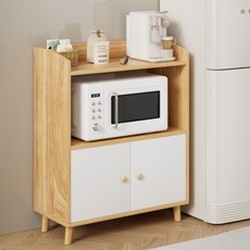 홈컴 주방수납장 전자렌지대 밥솥 에어프라이어 오븐 수납 선반, 3단, 우드