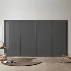 [보루네오] 붙박이장 슬라이딩 여닫이 미닫이 안방 가구 맞춤시공 제작 9자 10자 11자 12자 13자, 04.샤인슬라이딩-다크그레이