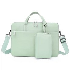 노트북가방 핑크 트렌디 노트북 가방 서류형 메신저 13.3인치 EVA, 1개, O. 연그린 + 숄더 + 파워팩