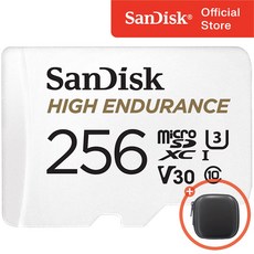 샌디스크 High Endurance 블랙박스 마이크로 SD 카드 + 보관 케이스 패키지, 256GB, 1개