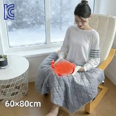 KC인증 전기 담요 USB 사무실 무릎담요 휴대용 극세사 온열담요 전기담요 캠핑 차박 다용도 찜질기 온열 전기요 60*80cm, 딤그레이