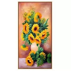 보석십자수 해바라기 꽃 액자형 공작, 40x80 글로시 크리스탈, 상세 내용 참조, 005