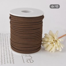 臺南出貨 韓國絨 雙面絨 仿皮繩 手鍊項鍊繩 鮮花禮盒包裝絲帶 DIY甜品蛋糕綁帶, 咖啡色, 1個