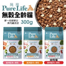 PureLife 純境 無穀貓糧 300g 凍乾飼料 貓糧 貓凍乾 貓飼料 成貓 幼貓 全齡貓 凍乾 貓飼料, 1個, 全齡貓-澳洲鮭魚+凍乾
