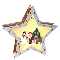 嗨購 耶誕星燈DIY手工五角星吊飾 裝飾發光夜燈 耶誕樹雪人兒童玩具, 500套起拍單價, 1個