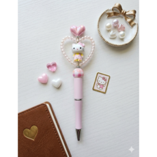 동대문 볼펜꾸미기 완제품, 1개, 하트링속 고양이(핑크)